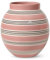 Kähler Vase H20.5 cm Omaggio Nuovo für Blumen mit handgemalte Streifen Altrosa