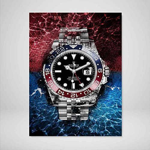 DEVICI Wandbilder – Rolex GMT-Master II Pepsi – Wandbilder Wohnzimmer, Büro, Bilder Leinwand, Poster & Kunstdrucke, Wanddekoration Wohnzimmer
