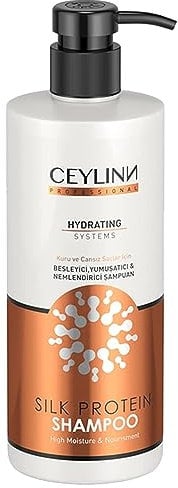 Ceylinn SILK PROTEIN - Intensives nährendes und pflegendes Haarshampoo - Wirksame Feuchtigkeits- und Reparaturformel für trockene und leblose Haare 500ml