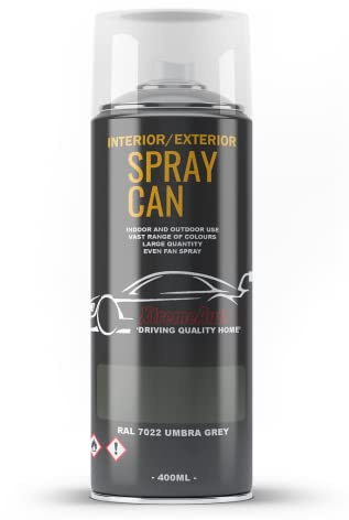 Xtremeauto Spray Paint Finish For Indoor And Outdoor Use Garden Cars Home Kitchen Bathroom Furniture Art Craft Bikes Radiators Metal Wood Plastic Glass UPVC Stone PVC RAL 7022 Umbra grey