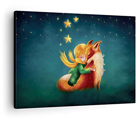 Bilder auf Leinwand Klein Prinz Nov Leinwandbild mit Rahmen 70x50cm Wandbilder Dekoration Wohnzimmer Schlafzimmer Küche Deko Klein Wanddeko Bild Wand Kunstdruck Art Wall Decor Canvas AA70x50-5014