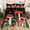 feelingyou Roter Pilz Bettwäsche-Set,Magische Pflanzenschnecke Bettwäsche Set 200x200cm,Dschungel botanisch Betten Set für Kinder Mädchen Teenager 3St.Reißverschluss Mikrofaser
