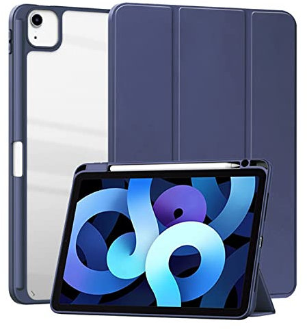 HUEZOE Funda Compatible con iPad Air 5 2022/iPad Air 4 2020 y iPad Pro 11 2021/2020/2018, Carcasa rígida acrílica Inteligente con Soporte para bolígrafo, función de Apagado y Encendido automático,