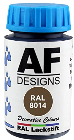 Alex Flittner Designs Lackstift RAL 8014 SEPIABRAUN seidenmatt 50ml Holz Metall Möbel Bad Retuschierlack Reparaturlack