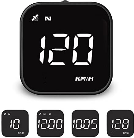 GPS para automóvil HUD Velocímetro Inteligente Pantalla KMH/mph, iKiKin Pantalla LCD de 2.0'' con Advertencia de Fatiga Brújula de navegación Alerta de Velocidad para Todos los vehículos(Verde)