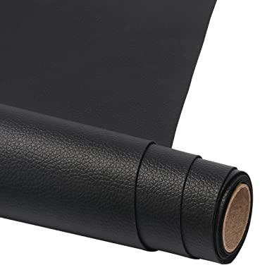 Bocguy Leder Patch Selbstklebend 150 X 40 cm, 2 Rollen Kunstleder Selbstklebend PU Lederreparaturband für Sofas, Handtaschen, Jacken, Autositze, Möbel Leder Reparatur und Renovierung, Schwarz