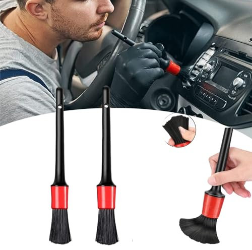 Pinceau Detailing Auto,Brosse Nettoyage Voiture,Brosse Nettoyage Voiture Interieur,Pinceau Detailing Auto Interieur,Kit Pinceau Nettoyage Auto,pour Nettoyer Voiture Intérieur,Extérieur (2)