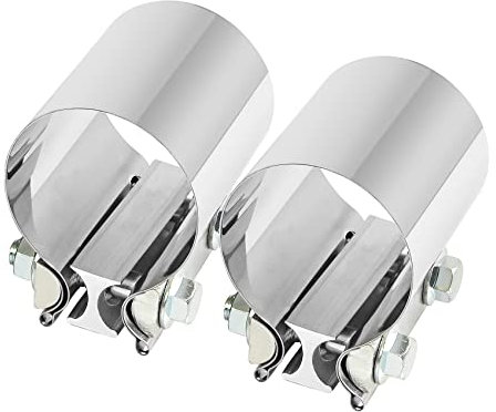 DOCAS 2pcs Ø 56 mm x 76.2 mm Länge Edelstahl Auspuffschelle Rohrverbinder rostfreier Edelstahl