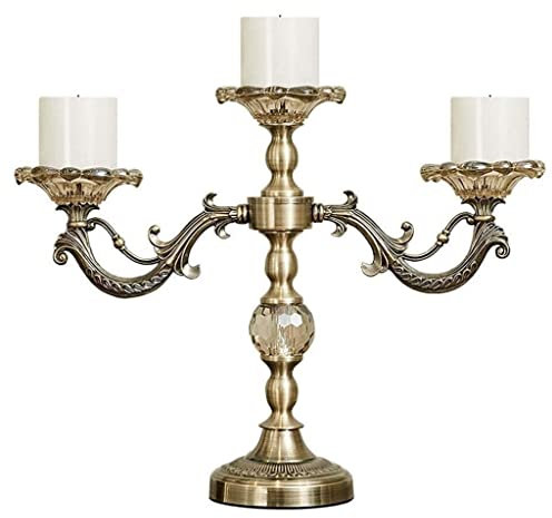 AMYSTY Kerzenleuchter Kerzenständer Kerzenhalter 3 Arme Metall Kerzenständer Halter Vintage Kerze Inhaber Candelabra Kerzenständer Klassisch for Esstisch Hochzeit Dekoration Kerze Stand Deko