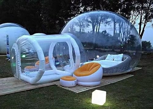 HADWAO Aufblasbare Kristallkugel Aufblasbare Blase Camping Zelt Klar Blase Haus Material Transparent 360° Ansicht, Geeignet für Camping, Wandern, 1·2 Personen
