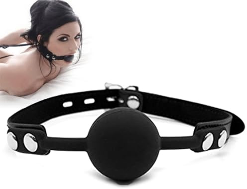 Leather Restraints Ball Mouth Plug Silicone Bondage Ball Gag for Sex(B3)