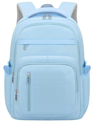 KBTYE Cute School Backpack for Women Men Casual Travel Laptop Backpack Aesthetic Lightweight College Bookbags for Kids, Blue, Casual
