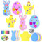 Seasboes Ostern Bastelset Kinder Craft Kit 24 Ostereier Basteln Filz Ostern Anhänger Deko Egg Mazing Kunsthandwerk Bastelhandwerk Kreativset, Osterdeko zum Basteln Bastelset zum Basteln und Dekorieren