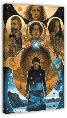 Dune Filmposter (2) Leinwandposter Wandkunst Dekor Druck Bild Gemälde für Wohnzimmer Schlafzimmer Dekoration Rahmenstil 50 x 75 cm