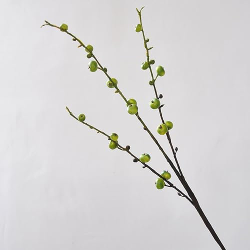 Marooma Künstlicher Begonien-Fruchtzweig, 6 Stk. Holly Berry Pick, Dekorativer Drahtdampf, Party-Mittelstücke, Dekor, DIY-Basteldekoration, Beeren-Blumendekorationen für Festivals und(Gelb)