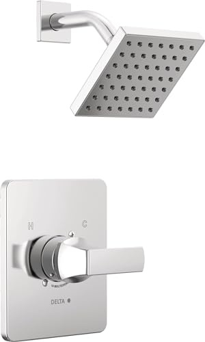 Delta Faucet Velum 14 Serie Einfunktions-Chrom-Duscharmatur-Set, Ventil-Verkleidungsset, Duschgriff, Delta-Duschverkleidungsset, Duschset, Chrom T14237 (Ventil nicht im Lieferumfang enthalten)