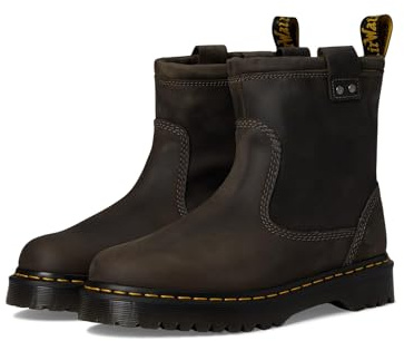 Dr. Martens, Unisex, Anistone Lo Leather Pull On Boot, Charcoal Grey, Mens 5, Womens 6, Medium