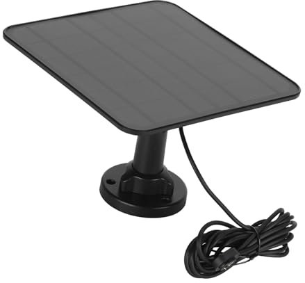 12 W Solarpanel Ladegerät für Arlo Pro 3 Pro 4 Pro 5S Ultra Ultra 2 Go 2 Flutlichtkamera, IP65 wasserdichte Magnetische Lade-Überwachungskamera Solarstromversorgung (Black)