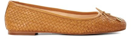 Dune Ladies Heights Woven Ballet Flats Size UK 5 Flat Heel Ballet Pumps Tan