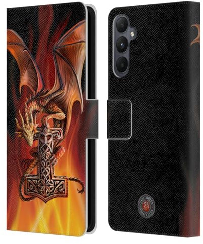Head Case Designs sous Licence Officielle Anne Stokes Le Marteau de Dieu Dragons Gardiens Étui Portefeuille en Cuir Compatible avec Samsung Galaxy A05s