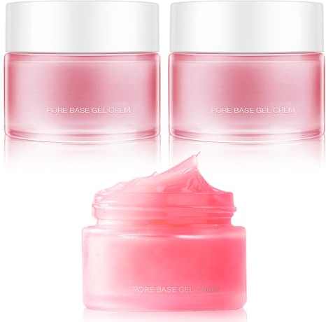 Gesichts-Make-up-Primer,Pore Primer Gel Creme Face Makeup Primer Cream,Pore Shrink Cream, Pores Face Primer, Make-Up Basis Gel Cream Invisible Pore Feuchtigkeitsspendende Grundierung 30g (2 Pcs)