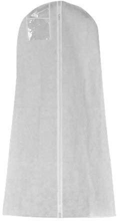 Custodia per abiti, protezione per abiti in tessuto non tessuto, traspirante, antipolvere, per abiti da sposa, abiti da sera o cappotti lunghi