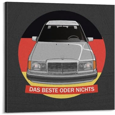 FYUER W124 E500 Luxus-Auto-Poster, Motiv: Vintage-Sportwagen, dekoratives Gemälde, Leinwand, Wandkunstwerke, Bild, 70 x 70 cm