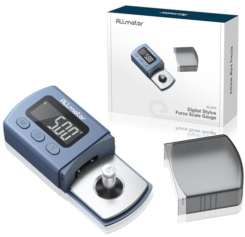 ALLmeter Turntable Stylus Force Misuratore di precisione da 0.01g/5.00g, Tester Scala Forza di Stilo con Blu LCD Retroilluminazione per Braccio del Giradischi blu MM/MC/MI Cassetta Musicale