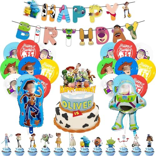 Heartsking Toy Geburtstagsdeko, 46pcs Spielzeug Balloon Set, Geburtstagsdeko Folienballons, Toy Ballon Deko für Junge Kindergeburtstag Party Supplies Deko