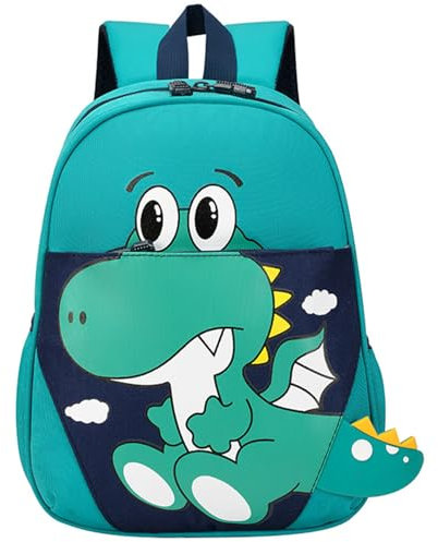 UieaMsio Kinderrucksack Jungen Mädchen, Dinosaurier-Rucksack, Kindergartenrucksack, Vorschule Kinder Rucksack, Niedlich Kinderrucksack für Kita Kindergarten Kinder Ab 3-7 Jahren (Grüner)