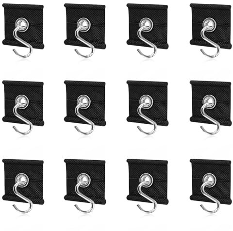 Vidacharmy 12 PCS Ganci per Tende da Campeggio, Chielli Universali per Binario di Fissaggio al Tetto 5/6 mm – 7/8 mm, Gancio per Tenda da Sole per Camper, per Tenda da Sole, Camper, Tenda, Roulotte