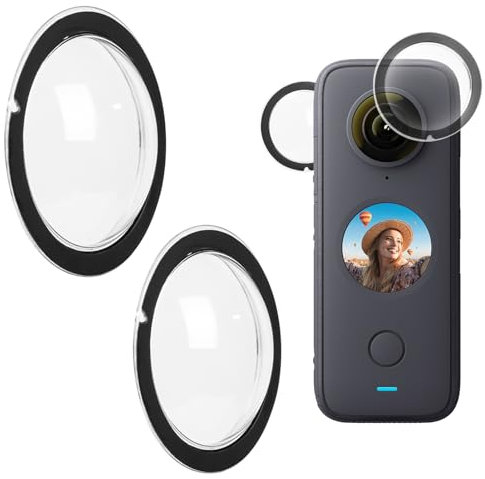 Hawdows Dual Lens Guards für Insta 360 One X2, Doppelter Objektivschutz, Abnehmbarer Linsenschutz, Panorama-Action-Kamera-Zubehör, Sicherheit und Klarheit