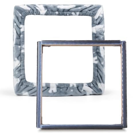 JTVTW Greiferstreifen-Rahmen Gripper Strip Frames Punch Needle Hooking Frame Stickrahmen mit Deckel 30*30cm (Grau Blau)