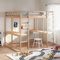 Cozynest Hochbett Hochbett mit Schreibtisch & Leiter 140x200 cm Massivholz Kiefer