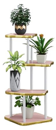 Blumenständer Holz Pflanzenständer mit Rädern 4-5-Tier Pflanzentreppe Pflanzenregal Blumenbank Blumenregal Blumentreppe Balkon Regal Innen Outdoor Terrasse deko Wohnung(Color:A,Size:30x30x75cm)