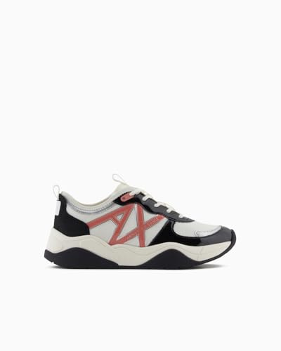 Armani Exchange Women Cher, Side Logo, Colour Contrasts Sneaker Black 40
