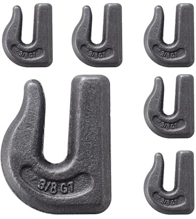 VEVOR Traktor-Eimerhaken 7,93mm, 3/8 Zoll, robuster Anschweißhaken, G70-geschmiedeter Stahl, 6er-Set, Greifhaken, kompatibler schweißbarer Abschlepphaken, für Kran, Kettenzug, Gabelstapler, 6803,88kg