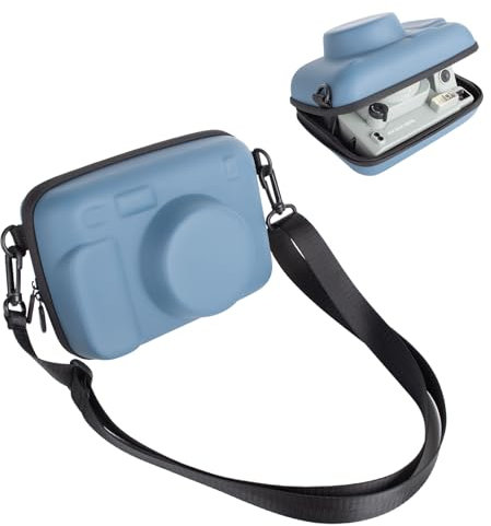 Rieibi Hartschalen-Schutzhülle für Instax Wide 400/300/210/LOMO Kamera, EVA-Tragetasche für Fujifilm Instax Wide 400/300/210/LOMO Kamera mit Schultergurt und Zubehörtasche, Blau