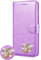 DN-Technology iPhone 16 Case (6.1 inch) Phone Case Heart Diamond Designer Leather Wallet For Women Phone Cover For iPhone 16 (PURPLE)