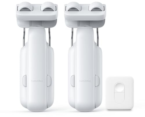 2025 Automatic Curtain Opener 3 Rod-Bluetooth Remote Control, WiFi&Smartphone Control, Upgraded High-Performance, Compatible with Alexa, Google Home, HomeKit (2025 Curtain Opener*2&Remote)