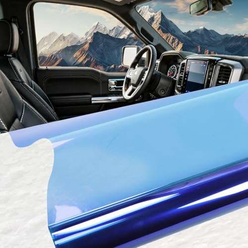 Anasido Chameleon Window Tint Film 20inch x 20FT 20% 35% 50% 60% 70% VLT Two Ply Nano Ceramic Chameleon Windonw Films UV99% Glass Tinting for Car and Home (BLUE50%)