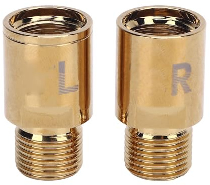 CHICIRIS Bike Pedal Extender Welle Pedal Extensions Spacer 20mm Extension Länge Ti -Legierung Schutz für Mountainbike -Straßenrad mit Linker Rechter Welle Design (Gold)