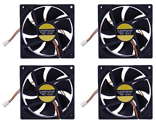 Glayent 4X 3 Pin 90mm 25mm Ventola di Raffreddamento del Radiatore Dissipatore di per PC PC CPU 12V