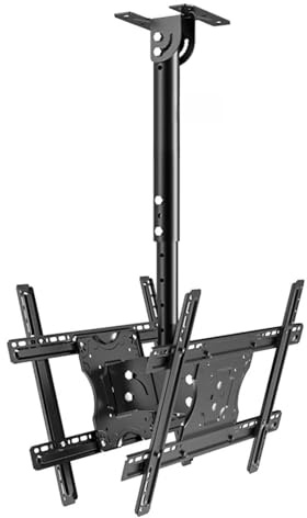 QICBYING Doppelte TV-Deckenhalterung Für 32–55 Zoll - Neig- Und Schwenkbare TV-Deckenhalterung, Teleskopisch Höhenverstellbare TV-Halterung, Geeignet Für Gebogene Und Flache Decken