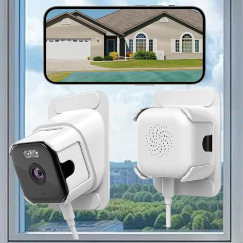HFSAZJ 2K Window Security Camera, No-Drill Install Indoor | Outdoor Window Camera with Person Detection & 2-Way Audio, Person/Motion Detection, 24/7 Recording, Easy Install