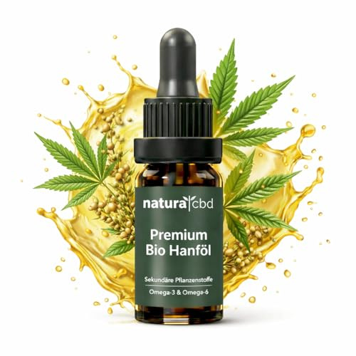 Bio Hanföl Hochdosiert 200mg Tagesdosis – Premium Hanfsamenöl kaltgepresst | Natürliches Cannabisöl hochdosiert aus Bio Hanfsamen | 100% reines Hanföl | Reich an Omega 3 & 6 | Vegan & ohne Zusatzstoff