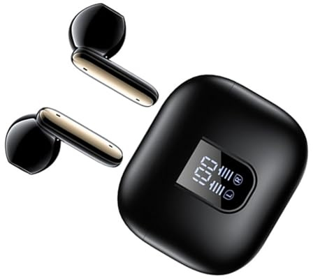 Alomejor Bluetooth-Ohrhörer mit Digitalem Display und Geräuschunterdrückung für Lange Gaming-Sitzungen und Anrufe, Wasserdicht IPX5, 2er-Pack