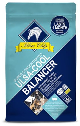 Blue Chip Ulsa Cool Feed Balancer (Super Concentrated) 3kg – Molasses-Free Horse Feed with Beta Glucans, Marine Minerals, Pre & Probiotics, Low Sugar & Starch