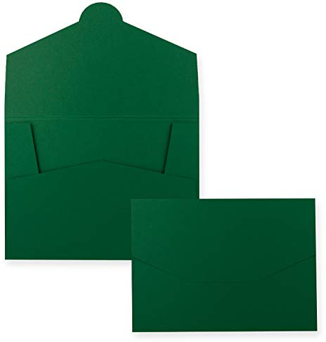 5 x stabil pappersmapp för DIN A4 och DIN C4 i mörkgrön – 22 x 30,5 cm – 240 g/m² – lämplig som presentationsmappar, ansökningsmappar, projektmappar