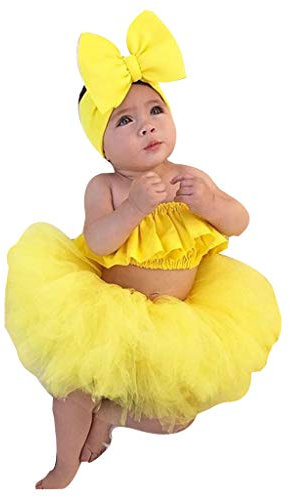 Mini Tanzrock Tutu Puffy Tutu Ballett Tutu Kurz Ballett Tanzrock Grüner tüllrock Ballettrock Pettiskirt Rock (70cm,Gelb)